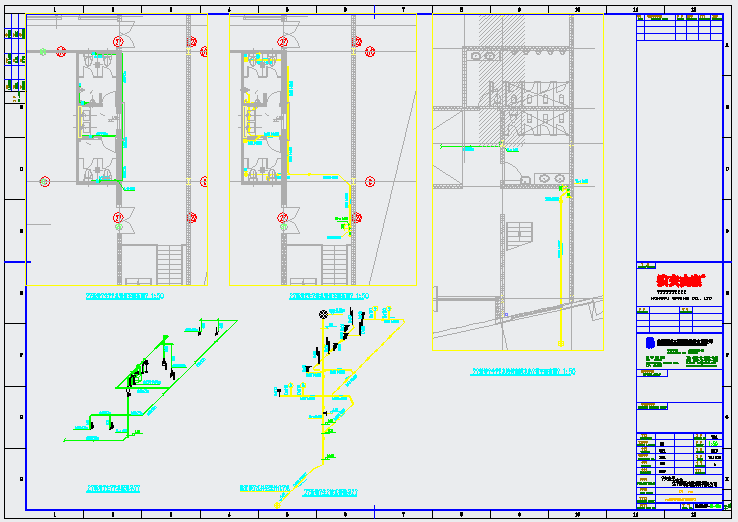 某建德小区3期厂房二层卫生间CAD水设计详图