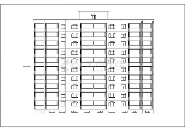 合肥市某居住区1.5万平十层框架结构住宅楼建筑结构设计CAD图纸-图一