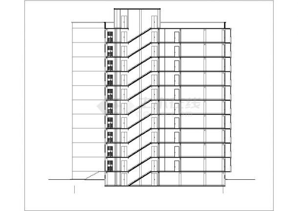 合肥市某居住区1.5万平十层框架结构住宅楼建筑结构设计CAD图纸-图二