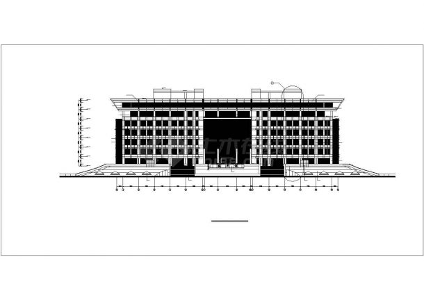 上海某大学1.4万平米8层框架结构图书馆建筑+结构设计CAD图纸-图一
