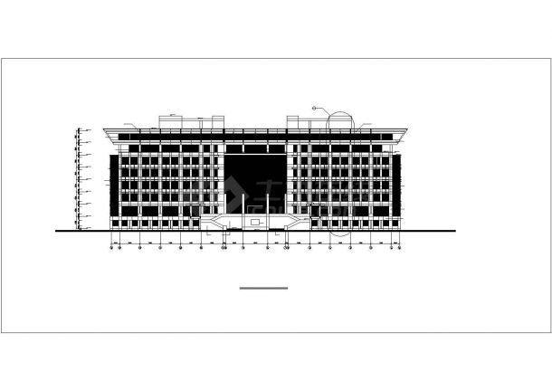 上海某大学1.4万平米8层框架结构图书馆建筑+结构设计CAD图纸-图二