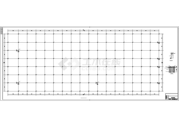 宁波某工业区三层框架门式钢架结构厂房结构设计CAD图纸（65米三连跨）-图一