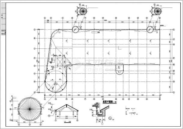 济宁市某学校内部3180平米三层砖混结构教学楼建筑设计CAD图纸-图一