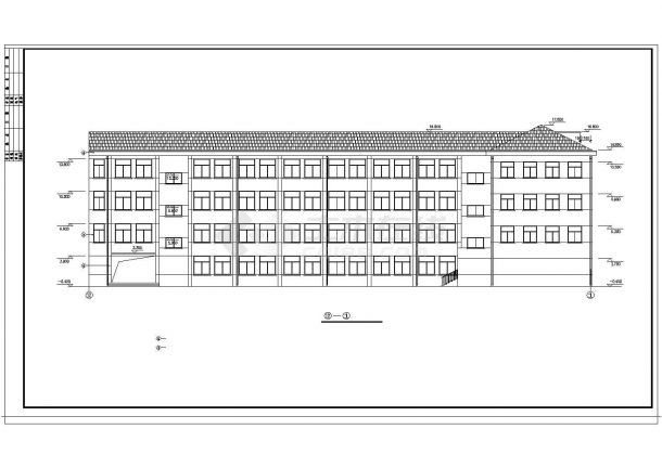 某2570平方米来安县四层砖混结构中学教学楼建筑结构CAD方案图-图二