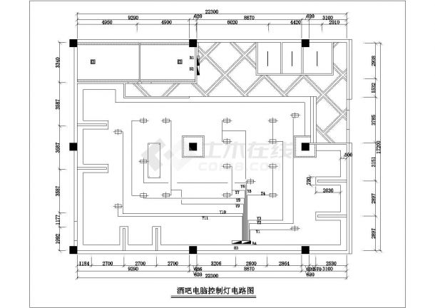 北京市西单地区某知名酒吧内部电气系统设计CAD图纸-图一