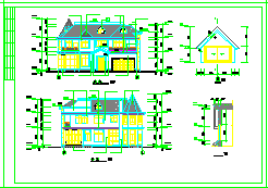 某二层自建房建筑结构全套cad设计图纸含效果图-图二