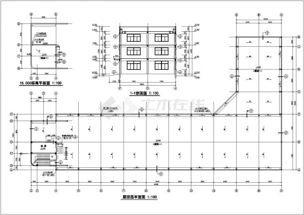某三层框架结构工业生产厂房设计cad全套建筑施工图（ 含设计说明）-图二