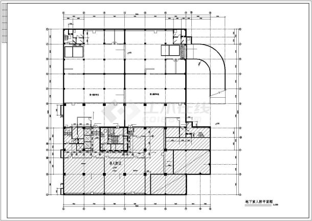 青岛市某十八层酒店cad施工CAD布置图-图二