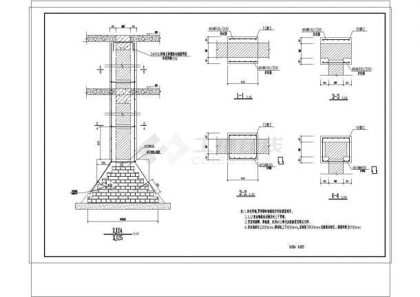 山东三层砌体教学楼结构加固施工CAD图纸-图一