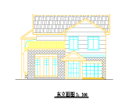 某二层民居楼建筑设计cad施工图纸