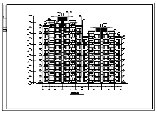 5000平米十层加跃层花园式住宅楼建筑施工cad图(带地下室设计，共十六张)-图一