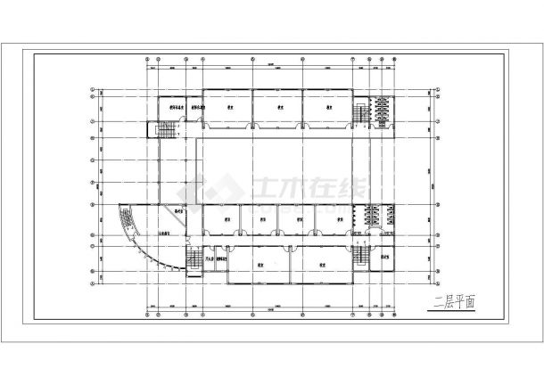 金山小学6层框架结构教学楼（6900平方米）设计cad全套建筑施工图（含总平面图，含经济技术指标）-图一