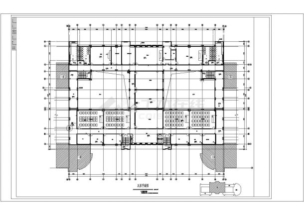 金山小学6层框架结构教学楼（6900平方米）设计cad全套建筑施工图（含总平面图，含经济技术指标）-图二