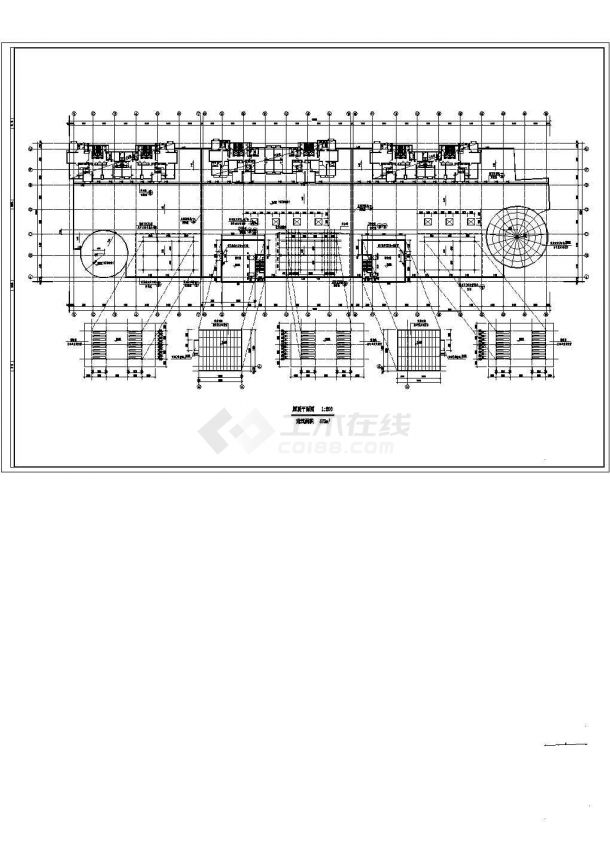 天津某商场建筑设计商场CAD详细平立剖面-图二