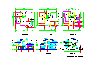 某二层自建房建筑设计cad施工图含效果图-图二