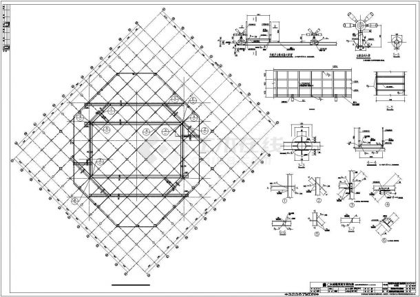 苏州市某高等学院内部钢结构体育馆全套结构设计CAD图纸-图二