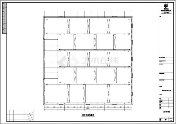 溧阳市某纺织厂单层轻钢机构加工车间全套结构设计CAD图纸-图一