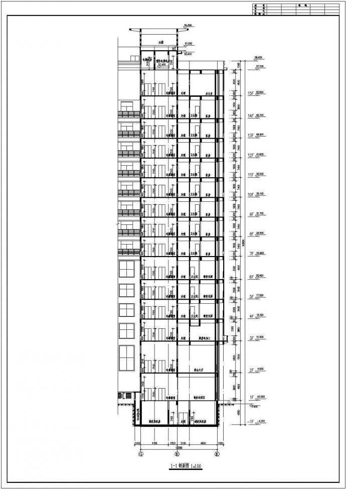 某旅馆设计CAD结构完整详细施工图_图1