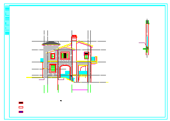 某地区农村二层自建房建筑cad图纸含效果图_图1