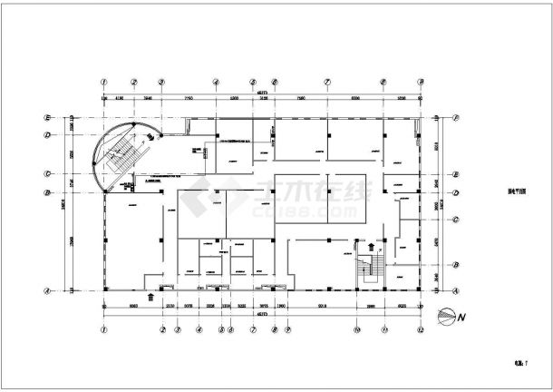 郑州某100㎡多层框架结构学校教学楼水电CAD施工图-图一