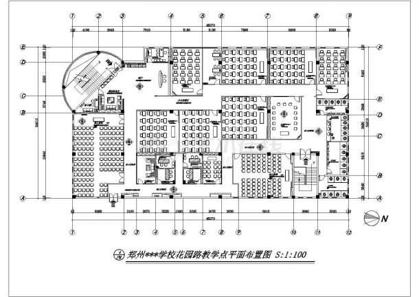 郑州某100㎡多层框架结构学校教学楼水电CAD施工图-图二
