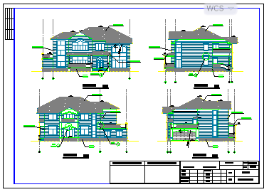 某H型别墅建筑设计cad施工图含效果图-图二