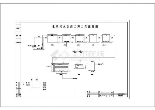 某生活污水处理站全套cad图纸设计-图二