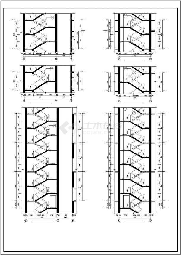 某高层商住楼核芯筒设计cad施工详图（大院设计，含商业疏散楼梯设计）-图一