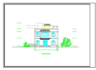 某别墅方案建筑结构cad图纸含效果图