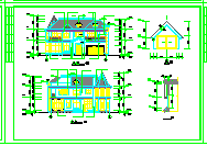 某别墅建筑设计cad图纸含效果图-图二