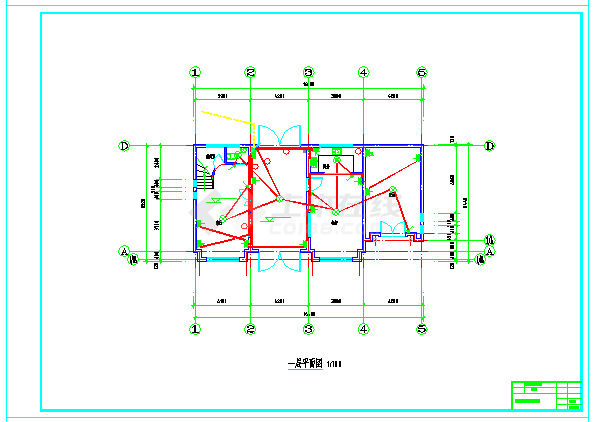 某别墅建筑结构水电cad设计施工图含效果图-图二