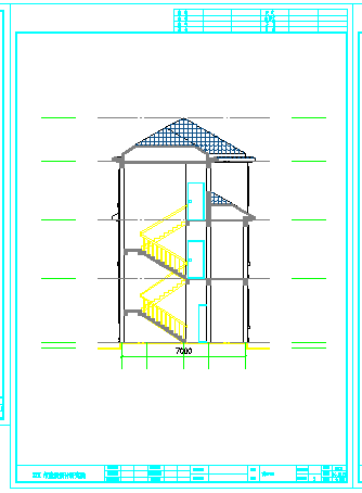 某三层自建房建筑设计cad施工图含效果图-图一
