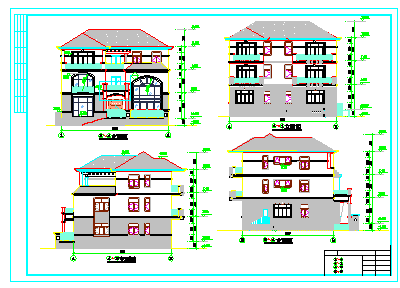某地三层自建房设计建筑cad图纸含效果图-图二