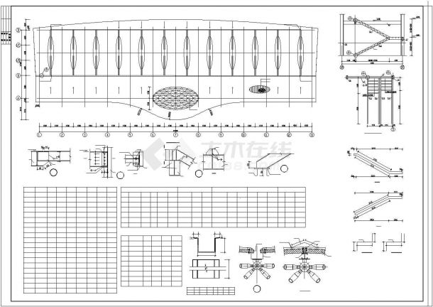 某钢结构框架汽车城建筑完整设计施工CAD图纸-图一