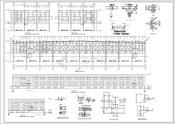 某钢结构汽车展厅建筑完整设计施工CAD图纸-图一
