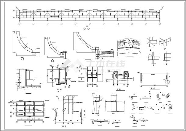 某钢结构汽车展厅建筑完整设计施工CAD图纸-图二