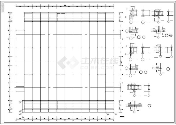 某公司钢结构家具城建筑设计施工CAD图纸-图一
