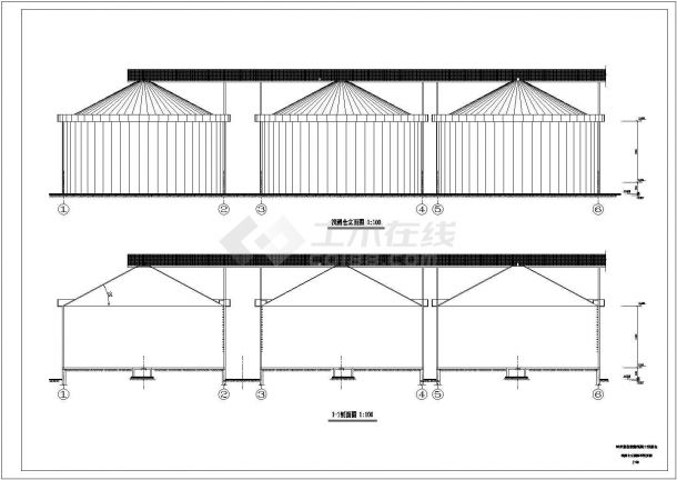某12米直径钢筋混凝土粮食立筒仓设计cad建筑方案图（含浅圆仓设计）-图一