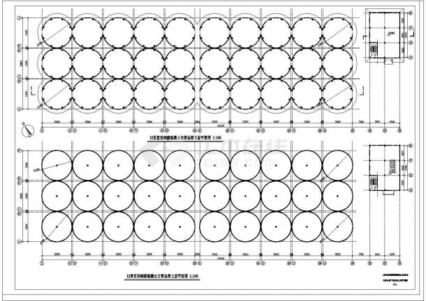 某12米直径钢筋混凝土粮食立筒仓设计cad建筑方案图（含浅圆仓设计）-图二