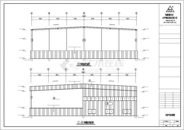 某公司钢结构厂房建筑设计施工CAD图纸-图一