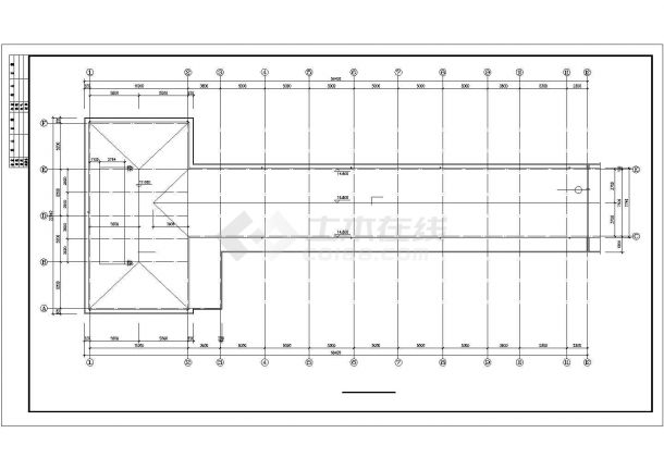 某2570平方米四层砖混结构中学教学楼建筑结构方案图-图一