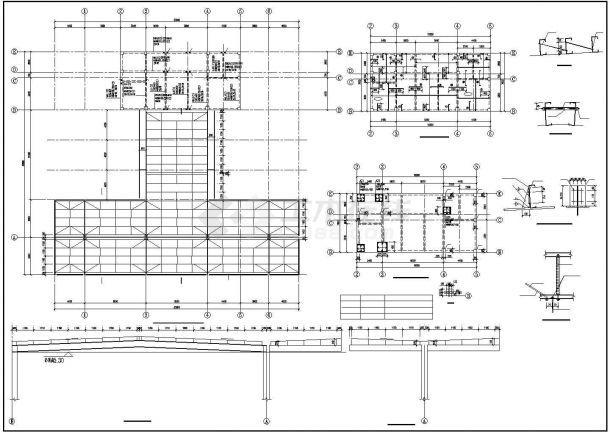 某加油站框架建筑设计施工CAD图纸-图二
