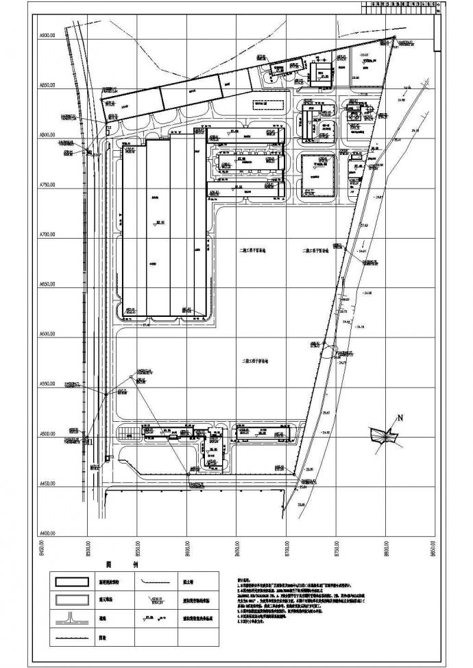 某厂区设计cad总平面图（含水电设计，含设计说明）_图1