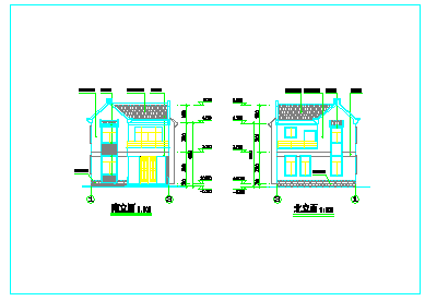 某地区三层农居建筑cad施工图纸含效果图-图二