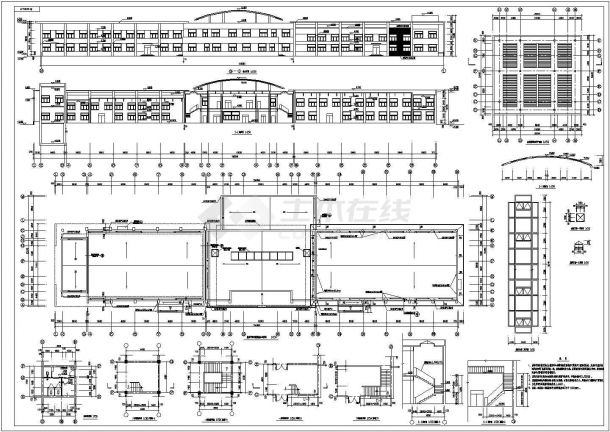 某二层框架结构动力站设计cad详细建筑施工图-图二