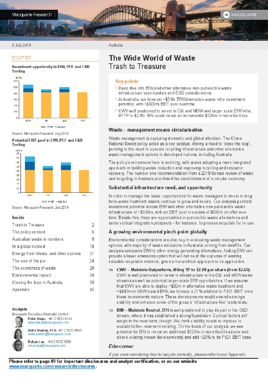 麦格里-澳大利亚-投资策略-广阔的垃圾市场：变废为宝-2019.7.9-51页.pdf-图一