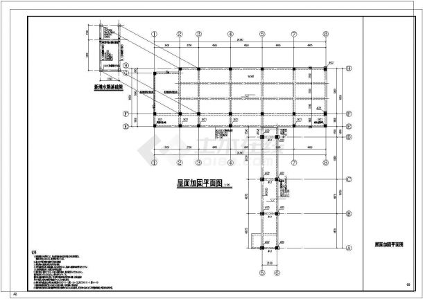 [上海]五层框架结构教学楼结构改造加固施工CAD图-图一