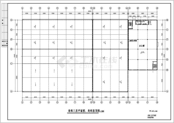 青岛外爱高科公司三层框架结构厂房设计cad全套建筑施工图-图二