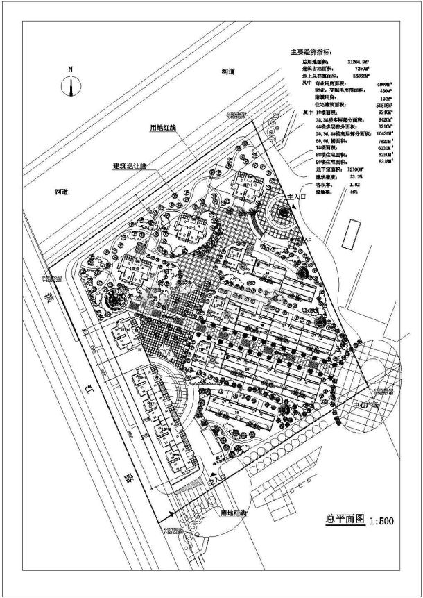 某住宅小区设计cad总平面图-图一