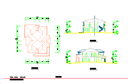 某三层别墅方案设计cad施工图带效果图-图二